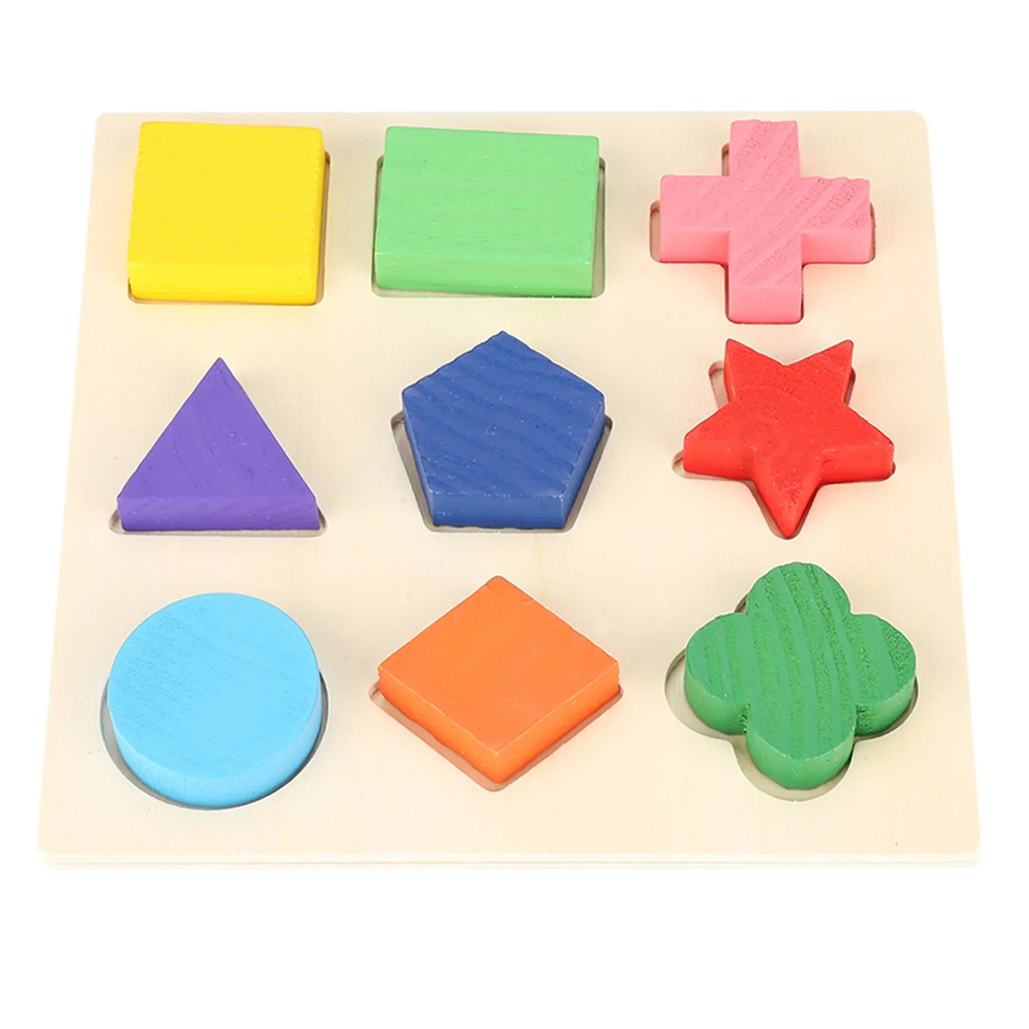 Holz Geometrie Puzzle – Formen stapeln & lernen